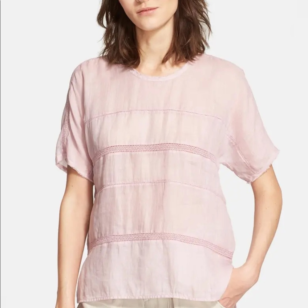 Vince pink linen top